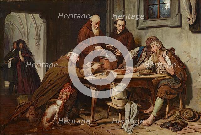 The monastery soup, 1838. Creator: Josef Danhauser the Younger.