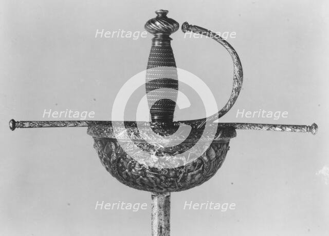 Cup-Hilted Rapier, Italian, Milan; blade, German, Solingen, ca. 1650-75. Creator: Carlo Piccinino.
