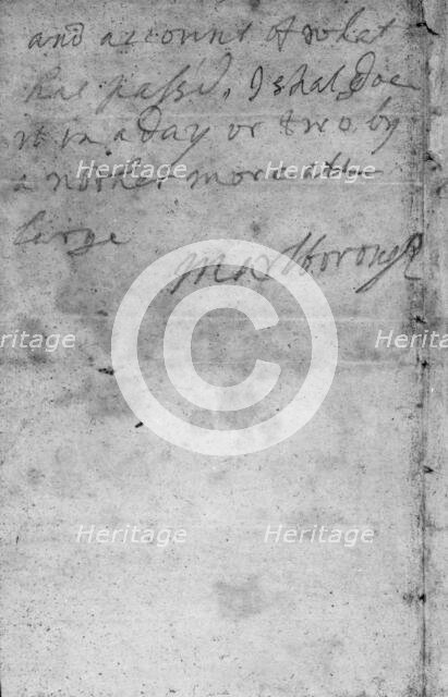 Note from the Duke of Marlborough reporting his victory at Blenheim, 1704.  Creator: John Churchill, 1st Duke of Marlborough.