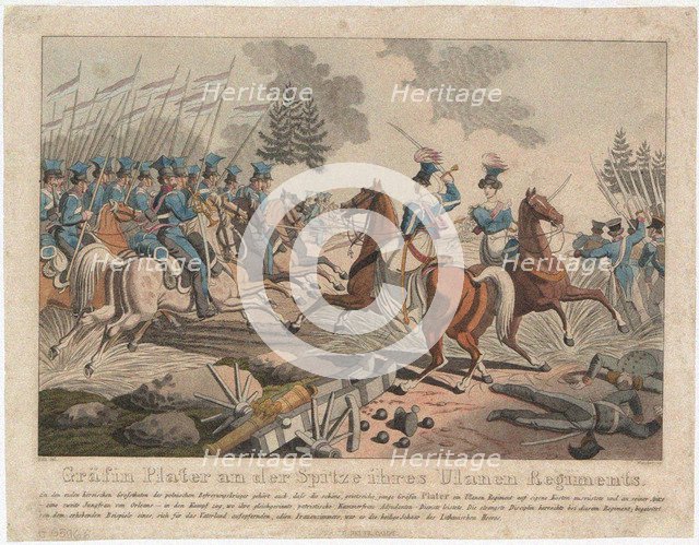 Emilia Plater in November uprising 1831. Artist: Wunder, Georg Benedikt (1786-1858)