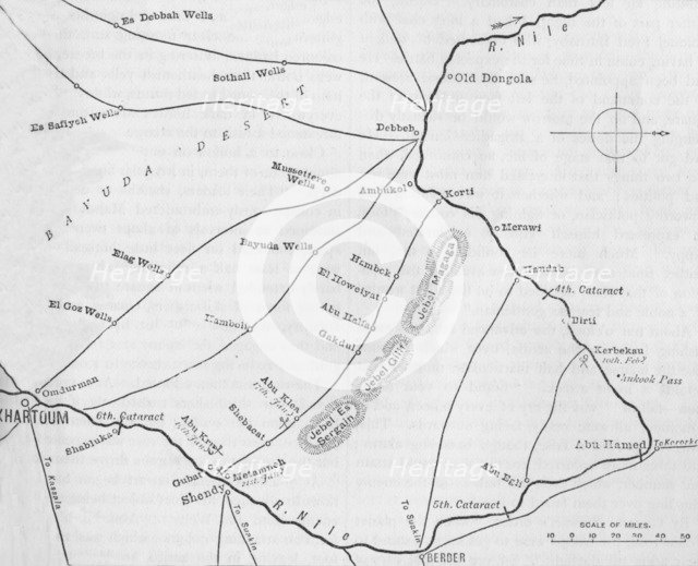 'Plan of the Theatre of War in the Second Soudan Campaign', c1881-85. Artist: Unknown.