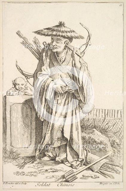 Chinese Soldier, 1738-45. Creator: Francois Boucher.