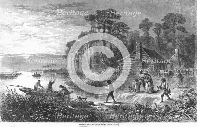 Negroes leaving their home, 1864. Creator: Unknown.