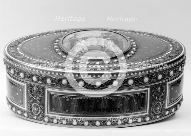 Snuffbox with miniature depicting a classical subject, 1784-85. Creator: Joseph Etienne Blerzy.