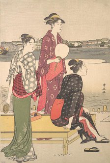 Evening on the Banks of the Sumida River. Creator: Torii Kiyonaga.