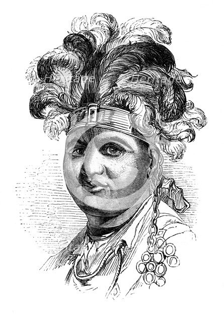 Thayendaneega, a Mohawk chief, 1848. Artist: Unknown