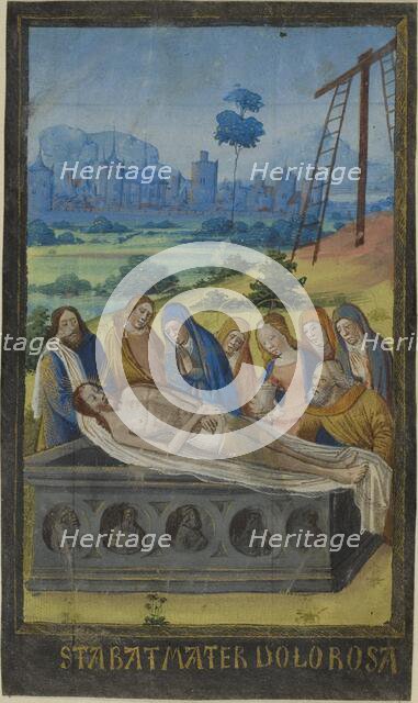 The Entombment (Stabat Mater Prayer), from a Book of Hours, c. 1480. Creator: Unknown.