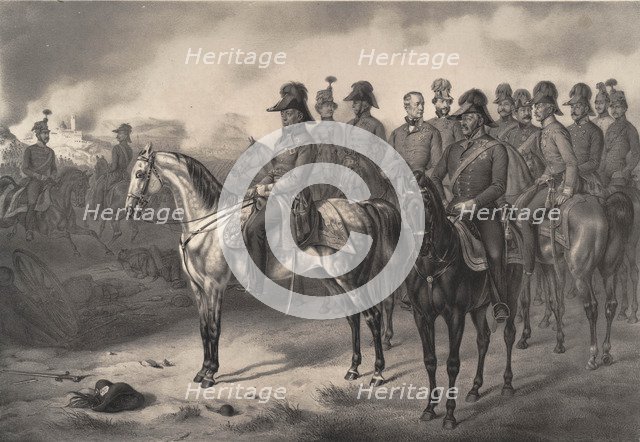 Field marshal Josef Graf Radetzky with his entourage, 1850.