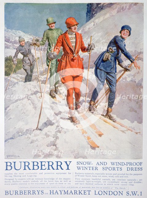 Advert for Burberry winter sports dress, 1927. Artist: Unknown