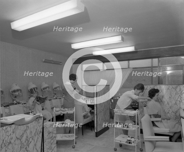 Hairdressers at work, Armthorpe, near Doncaster, South Yorkshire, 1961. Artist: Michael Walters
