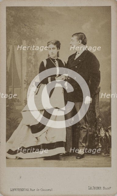 Paul Pavlovich Demidoff, 2nd Prince of San Donato (1839-1885), with his wife, Maria..., 1863. Creator: Levitsky, Sergei Lvovich (1819-1898).