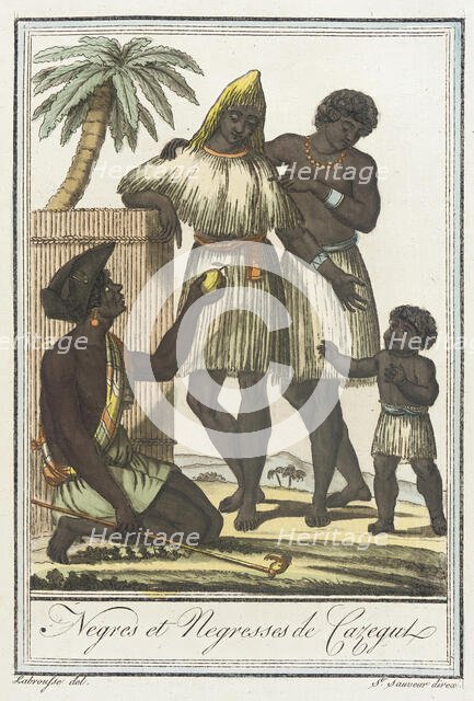 Costumes de Différents Pays, 'Negres et Negresses de Cazegul', c1797. Creators: Jacques Grasset de Saint-Sauveur, LF Labrousse.