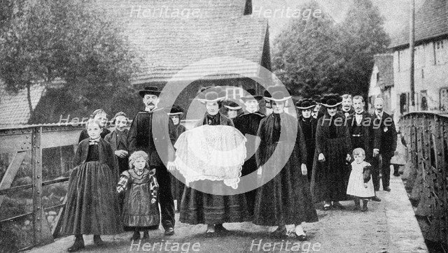 A baptismal procession, Black Forest, Germany, 1922.Artist: Georg Haeckel
