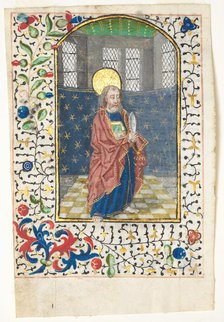 Leaf from a Book of Hours: St. Bartholomew, c. 1440-1460. Creator: Unknown.