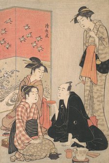 The Kabuki Actor Sawamura Sojuro III and Courtesans, ca. 1783-84. Creator: Torii Kiyonaga.