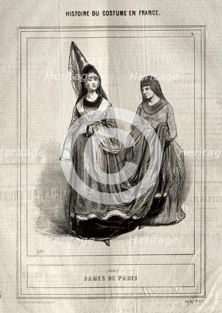 Histoire du Costume en France: Dames de Paris, 1843. Creator: Paul Gavarni (French, 1804-1866).