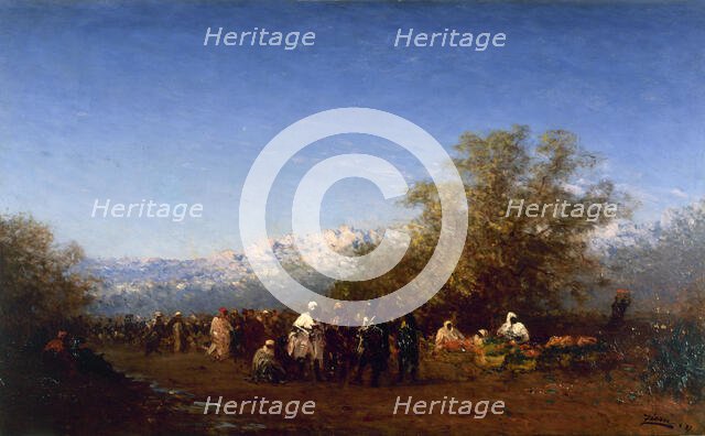 Marché à Fez, 1887. Creator: Felix Francois Georges Philibert Ziem.