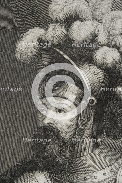 Wilfred I the Hairy, (840- 897), Count of Barcelona, Cerdanya, Urgell, Girona and Besalú, 1853.  Creator: Antonio Roca Sallent.