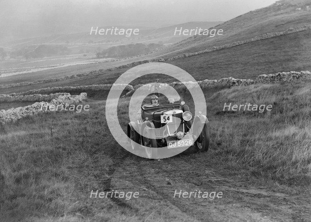 MG M Le Mans of CHD Berton competing in the MCC Sporting Trial, 1930. Artist: Bill Brunell.