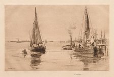 Two Sloops on the East River, 1889. Creator: Charles Adams Platt (American, 1861-1933).