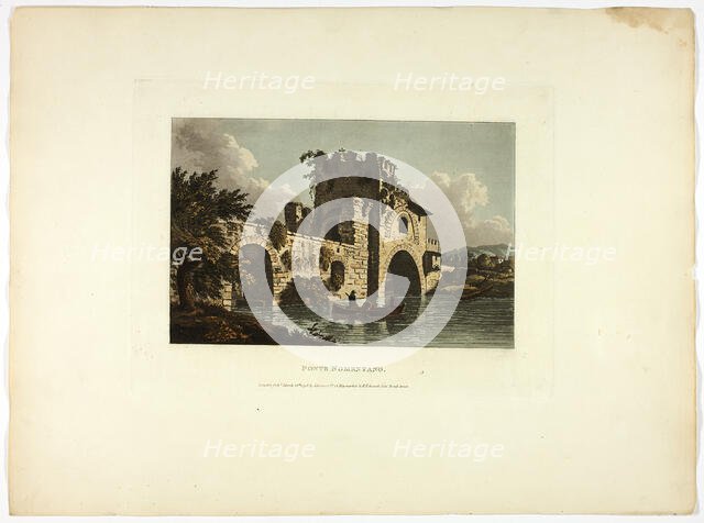 Ponte Nomentano, plate twenty-seven from Ruins of Rome, published March 28, 1798. Creator: Matthew Dubourg.