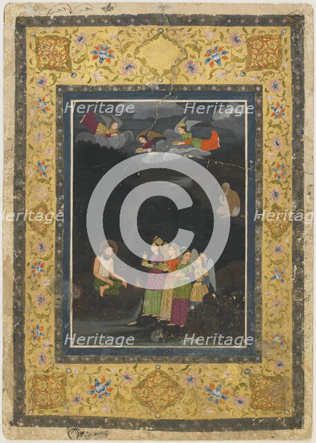 Sultan Ibrahim ibn Adham of Balkh visited by angels, early 18th century. Creator: Unknown.