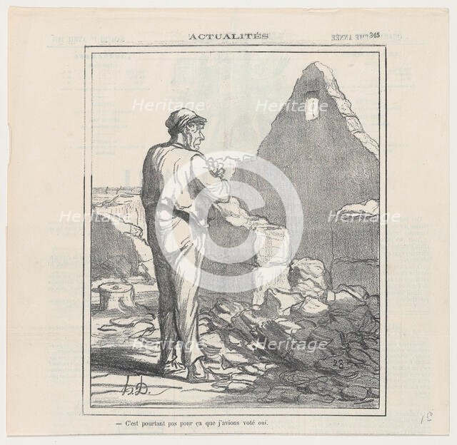 C'est pourtant pas pour ça que j'avions voté oui, 1871.  Creator: Honore Daumier.