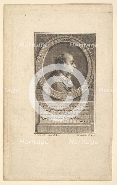 Portrait of Gessner, 1775. Creator: Augustin de Saint-Aubin.