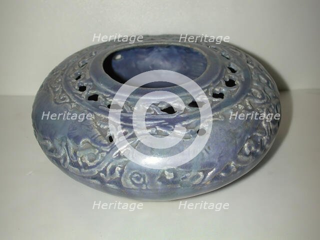 Pierced Blue Pot with Animals and Vegetal Scroll, Iran, last quarter 11th or 12th century. Creator: Unknown.