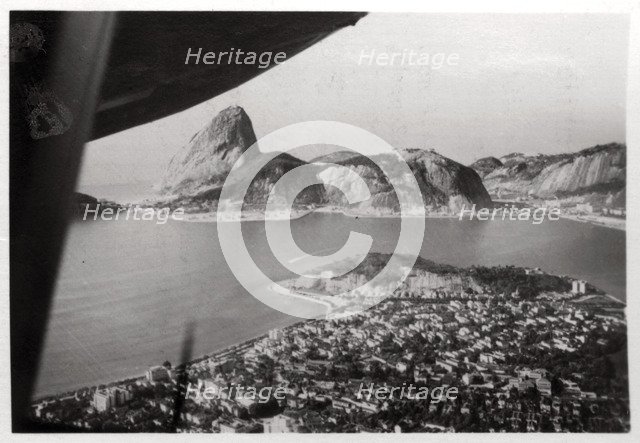 Aerial view of Rio de Janeiro, Brazil, from a Zeppelin, 1930 (1933). Artist: Unknown