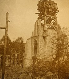 Damaged church, c1914-c1918. Artist: Unknown.