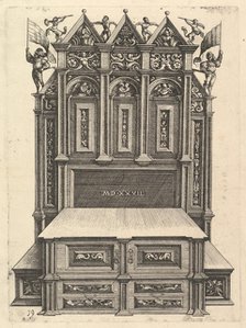 Design for a bed, 1527. Creator: Daniel Hopfer.