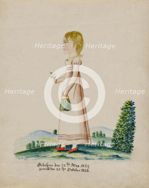 Portrait of Sarah Musser, 1826. Creator: Jacob Maentel.