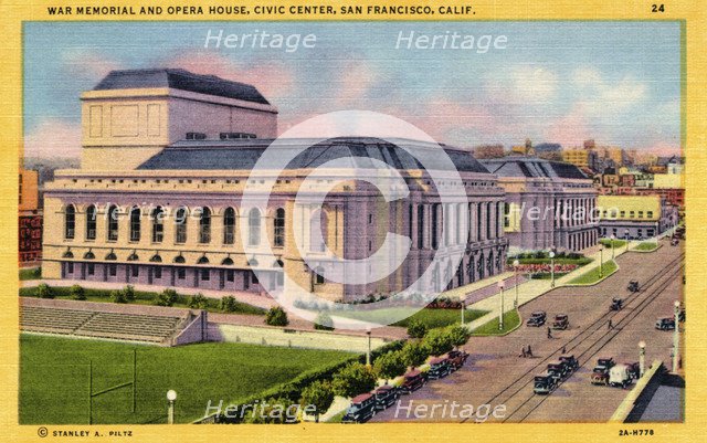 War Memorial Opera House and Veterans Building, Civic Center, San Francisco, California, USA, 1932. Artist: Unknown