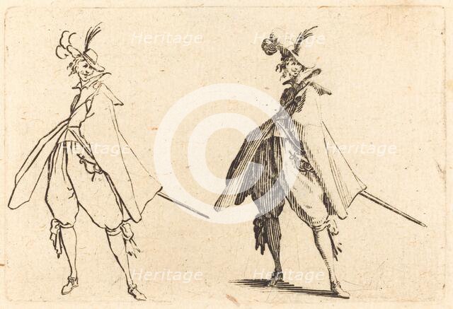 Gentleman in Large Mantle, Front View, c. 1622. Creator: Jacques Callot.