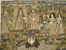 Embroidered picture: The Proclamation of Solomon, mid-17th century. Artist: Unknown.