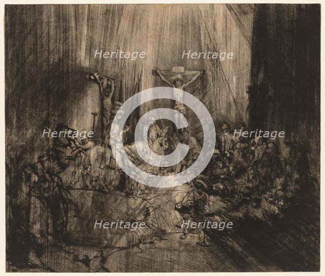 Christ Crucified Between the Two Thieves: The Three Crosses, 1653- c.1660. Creator: Rembrandt van Rijn (Dutch, 1606-1669).