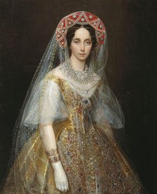 Portrait of Grand Duchess Maria Alexandrovna (1824-1880), future Empress of Russia, 1840s.  Creator: Makarov, Ivan Kosmich (1822-1897).