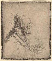 Bald Old Man with a Short Beard in Profile, c. 1635. Creator: Rembrandt Harmensz van Rijn.