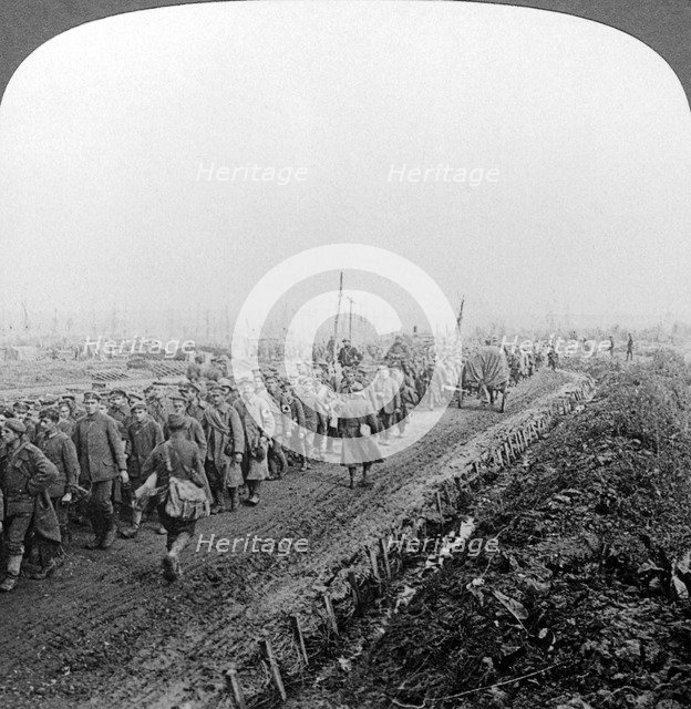 German prisoners of war, Sambre, World War I, 1914-1918.Artist: Realistic Travels Publishers