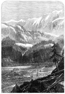 Central Pacific Railway of America: valley in the Sierra Nevada, 1870. Creator: Unknown.