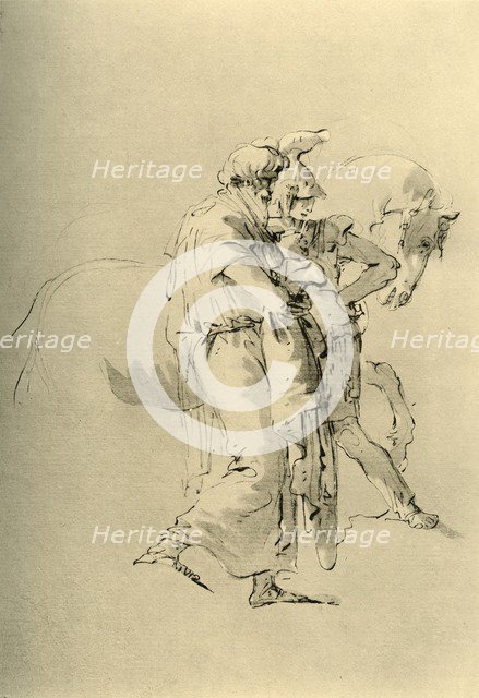 'Old man and Young soldier', mid 18th century, (1928). Artist: Giovanni Battista Tiepolo.