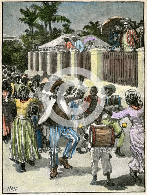 Slavery emancipation festival in Barbados, c1880. Artist: Unknown