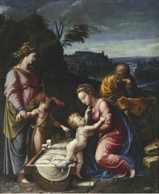The Holy Family with the young John the Baptist and Saint Catherine.