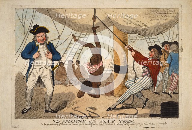 The Abolition of the Slave Trade, Or the inhumanity of dealers in human flesh exemplified in Captn.  Artist: Cruikshank, Isaac Robert (1789-1856)
