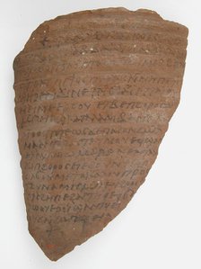Ostrakon with a Letter from Strategius to Cyriacus, Coptic, 600. Creator: Unknown.
