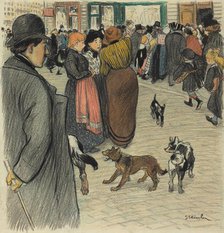 Watching the Crowd, late 19th-early 20th century. Creator: Theophile Alexandre Steinlen.