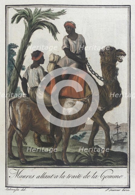 Costumes de Différents Pays, 'Maures Allant a la Traite de la Gomme', c1797. Creators: Jacques Grasset de Saint-Sauveur, LF Labrousse.