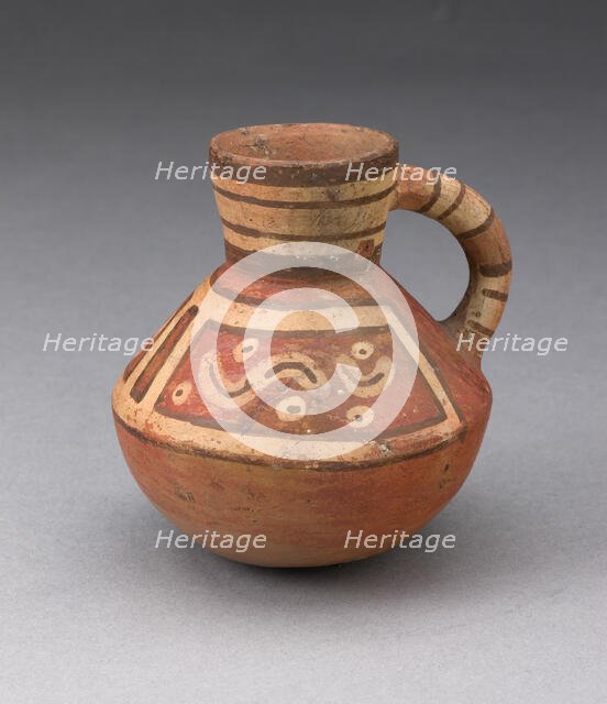 Miniature Handled Bottle with Abstract Motifs, A.D. 600/1000. Creator: Unknown.