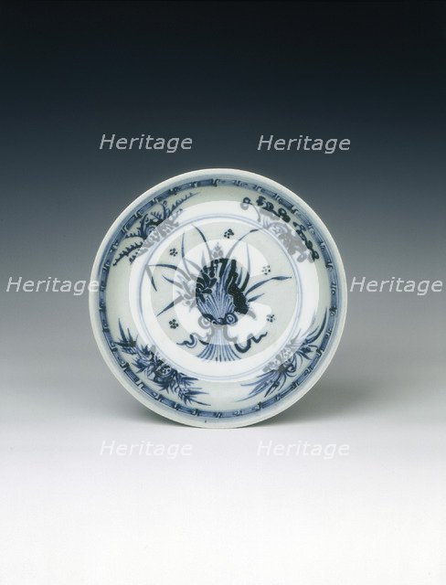 Blue and white lotus bouquet dish, Ming dynasty, Zhengtong period, China, 1436-1449. Artist: Unknown